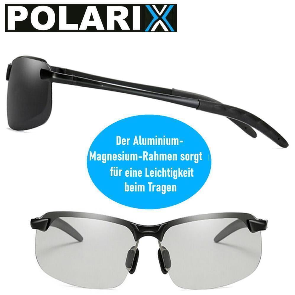 POLARIX Polarisierte Sonnenbrille Fahren Brillen Angeln UV400 photochrome Herren