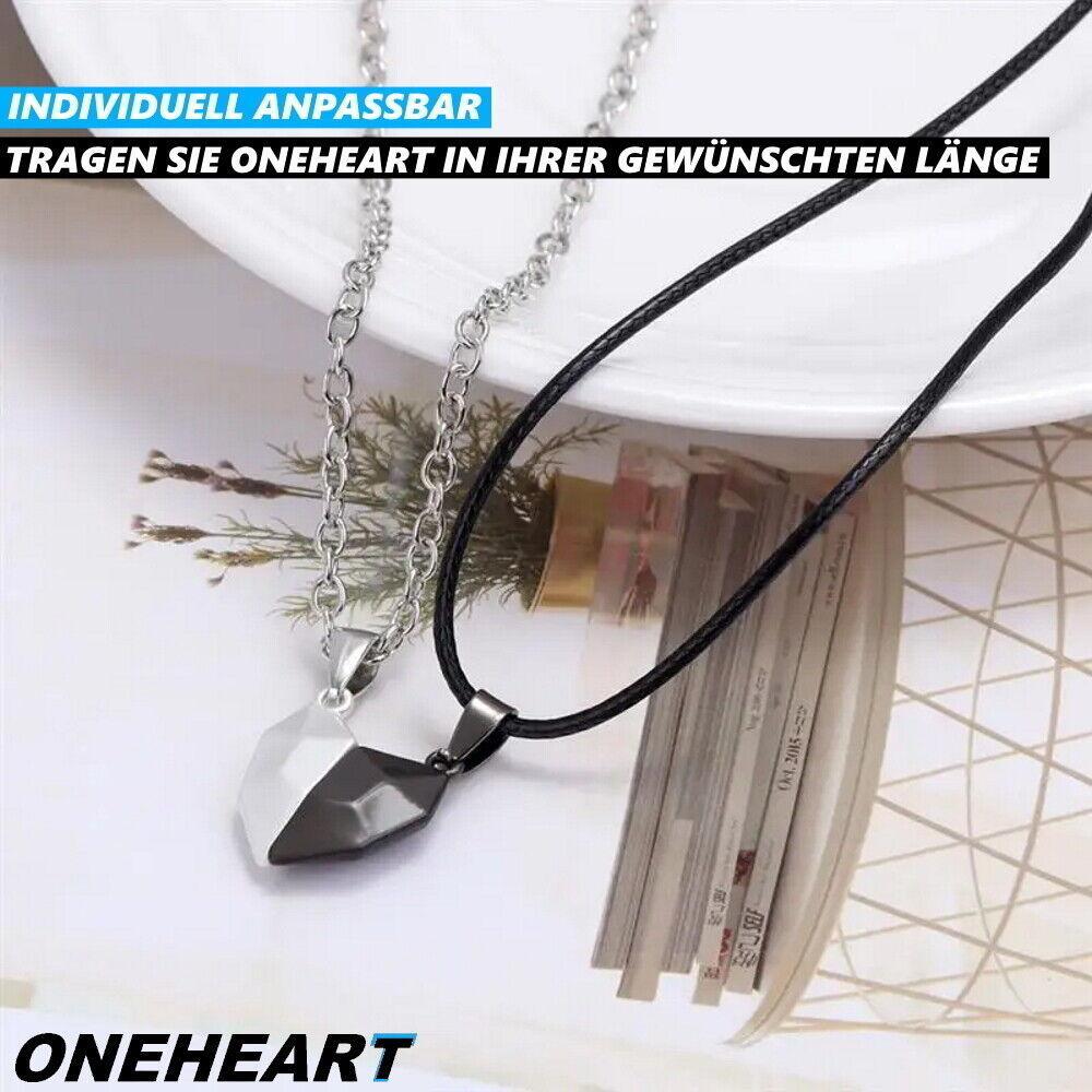 ONEHEART Herz Doppel Halskette Magnet Paar Kette Pärchen Liebe Valentinstag