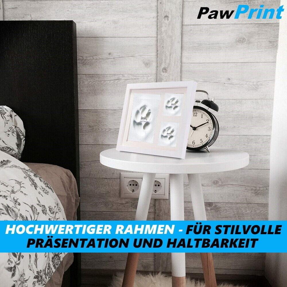 PAWPRINT Pfotenabdruck Set Hand Abdruckset Hunde Katzen Babys mit Bilderrahmen