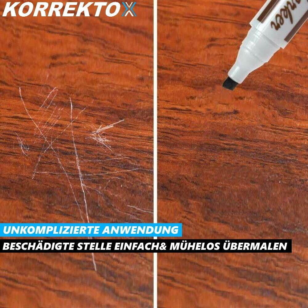 KORREKTOX Korrekturstift Stift Möbel Holz Parkett Laminat Furnier [3er Set]