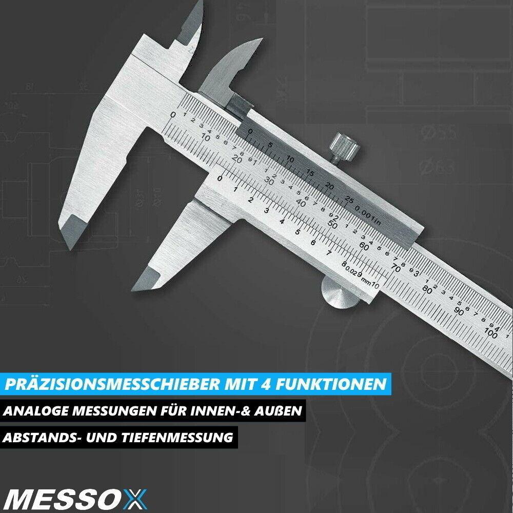 MESSOX Messschieber Schieblehre Edelstahl Messschieblehre Metall Analog