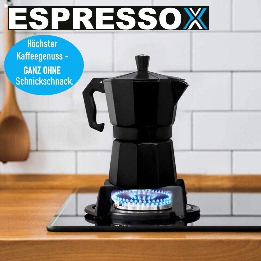 ESPRESSOX Espressokocher Espressomaschine Mokka Maker Espressobereiter schwarz
