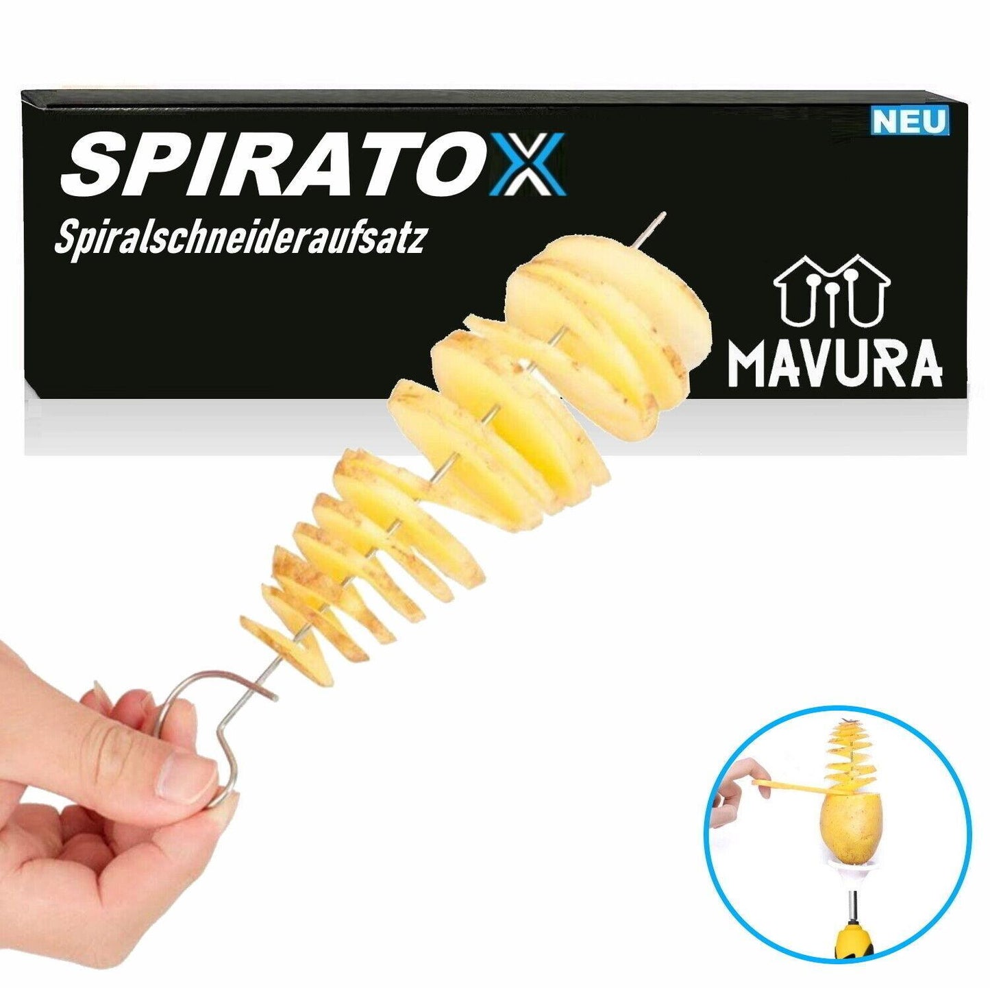 SPIRATOX Kartoffel Spiralschneider Kartoffelschneider Spiralkartoffel Chips