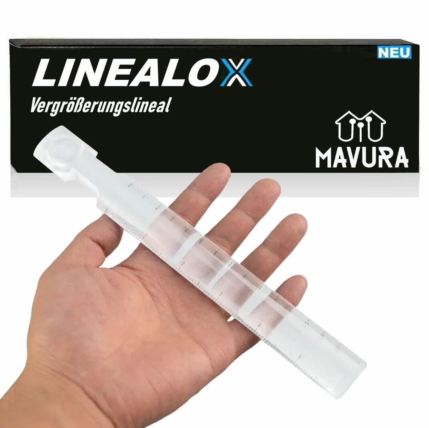 LINEALOX Leselineal Lesestab Lesehilfe Vergrößerungslineal Lupenlineal Lp-2+4x