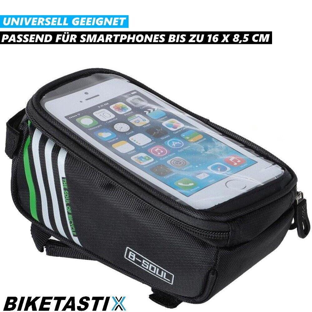 BIKETASTIX Fahrradtasche Rahmentasche Oberrohrtasche Handyhalter Wasserdicht
