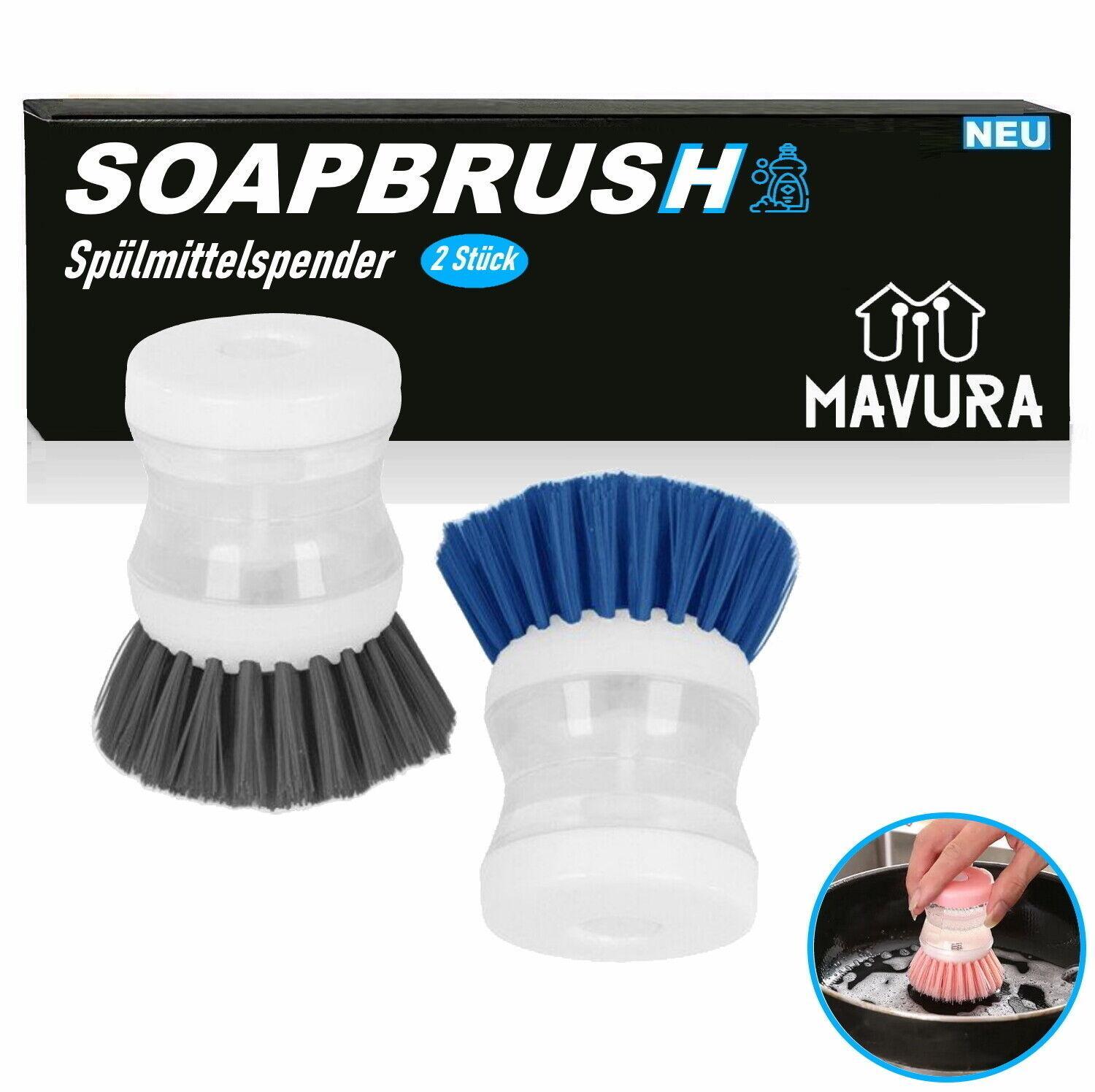 SOAPBRUSH Spülbürste mit Spülmittelspender Geschirr Abwaschbürste Topf [2Stk]