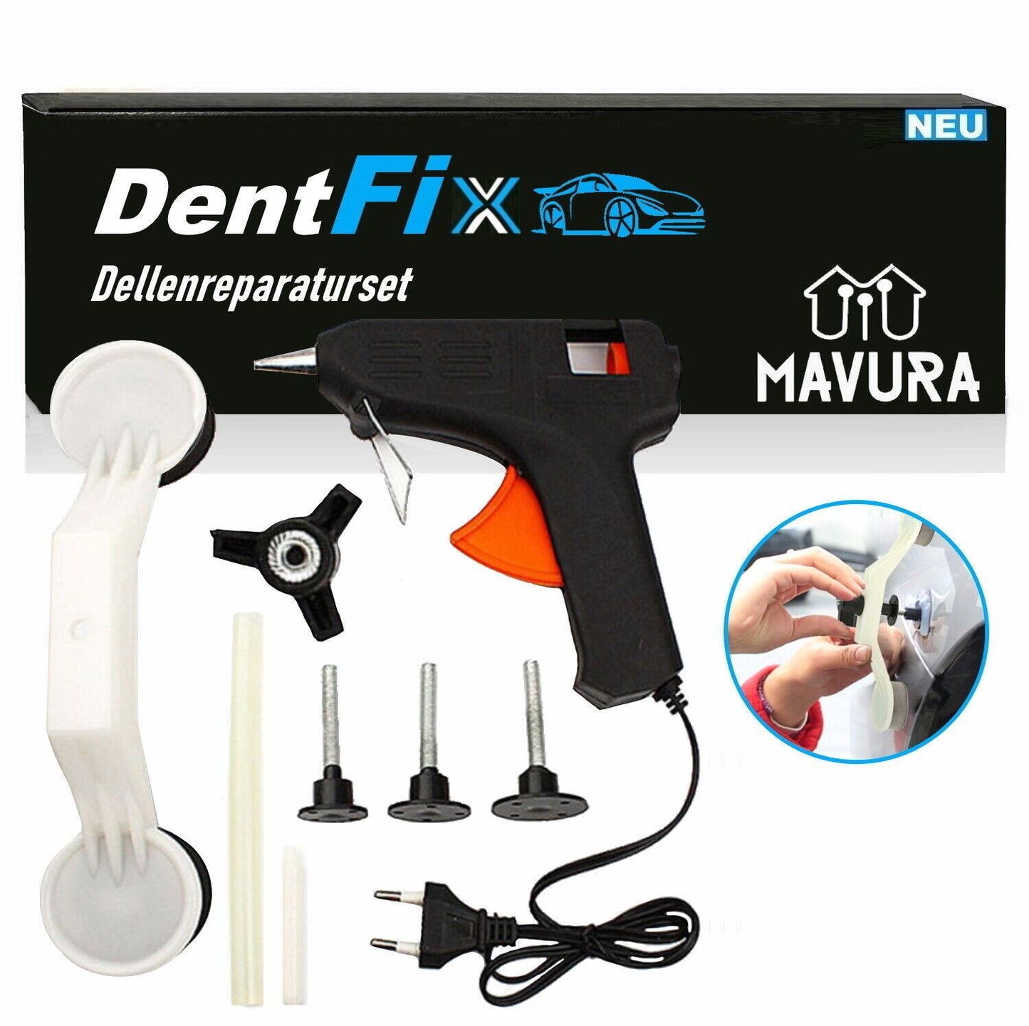 DENTFIX Ausbeulwerkzeug Auto KFZ Beulen Reparaturset Dellenlifter Werkzeug Set
