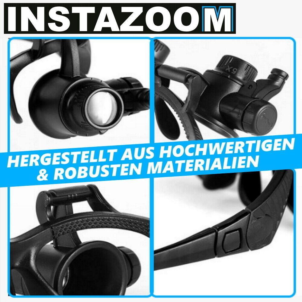 INSTAZOOM Lupenbrille Vergrößerungsbrille Kopflupe Stirnlupe Brillenlupe 20fach