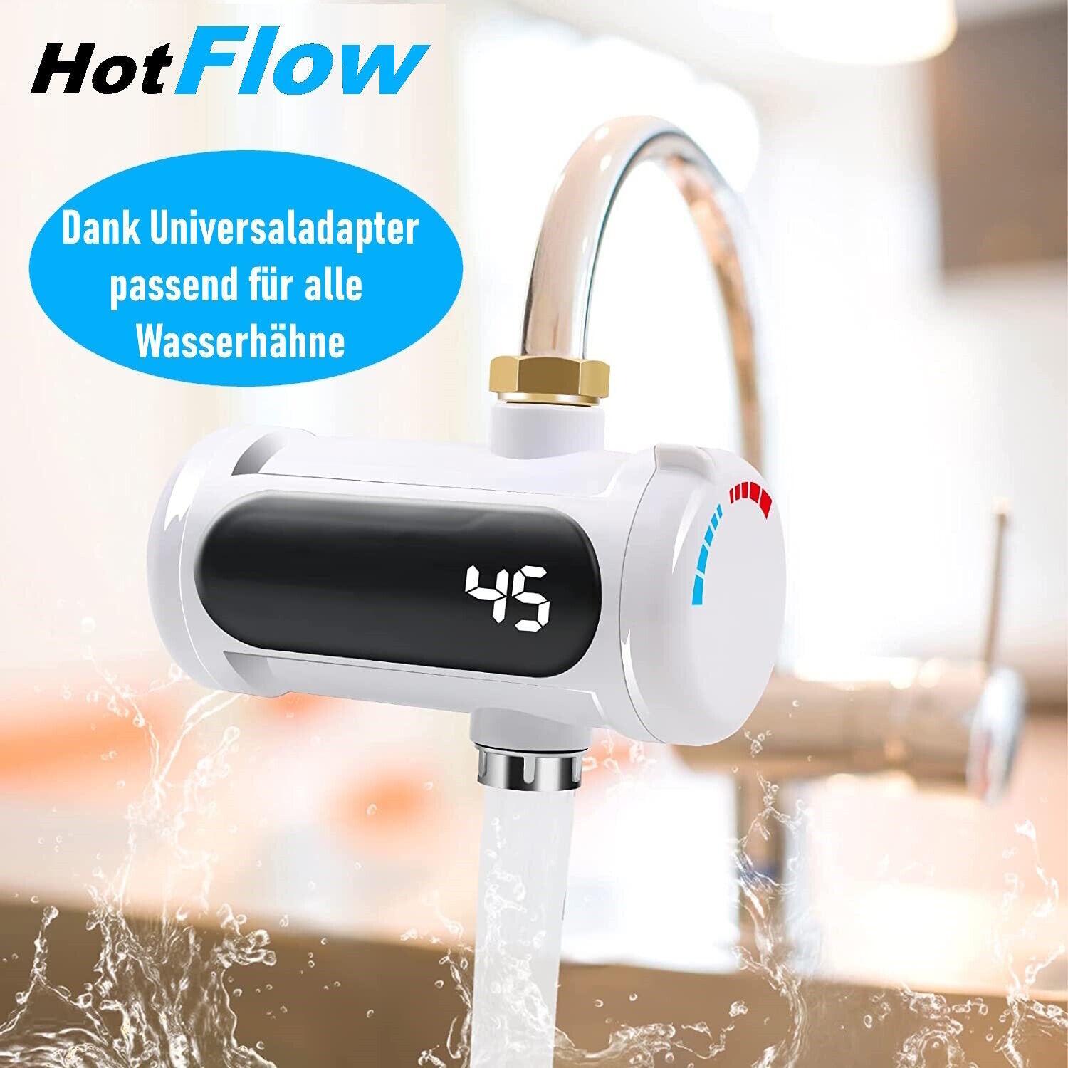 HotFlow Durchlauferhitzer elektrischer Wasserhahn Küche Bad LED Temperatur