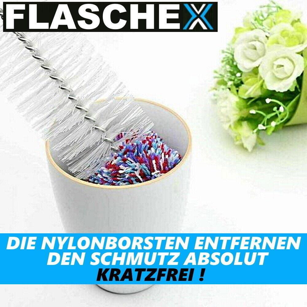 FLASCHEX Universal Flaschenbürste 3er Set Glas Flaschen Reiniger Sodastream lang