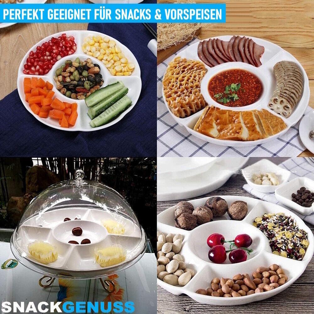 SNACKGENUSS Snackteller Snackschalen Serviertablett Snacktablett Dipschalen 2er