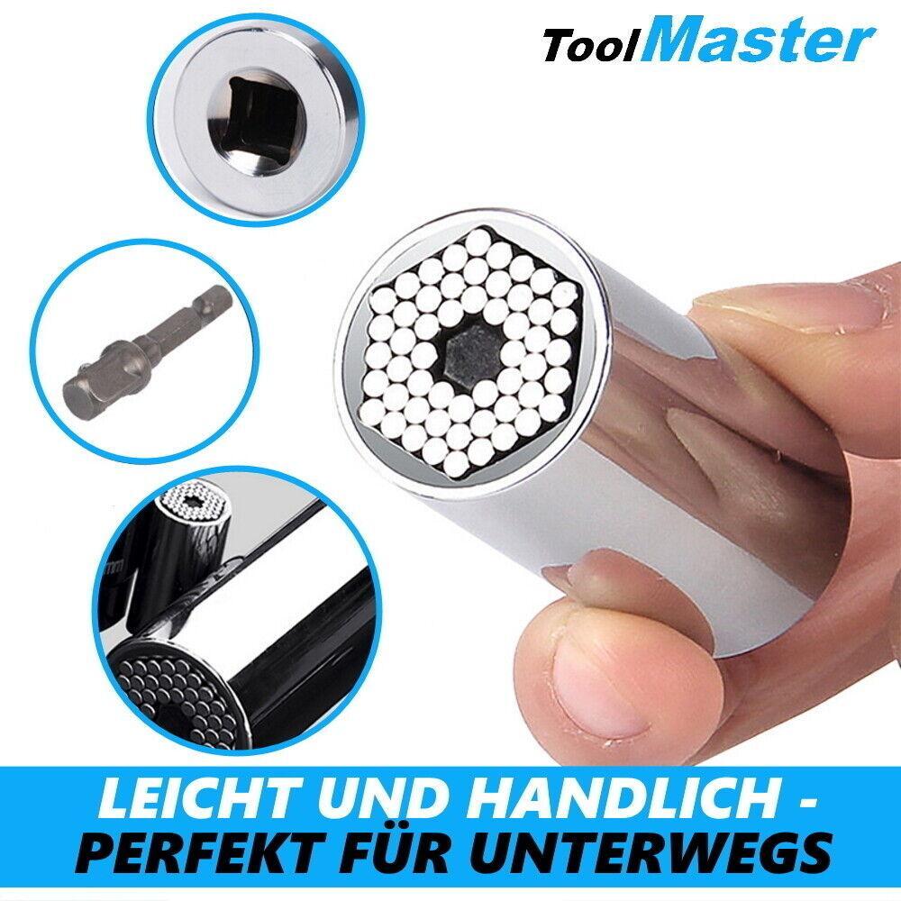 ToolMaster Universal Multifunktions Nuss Multi Tool Steckschlüssel 7-19mm & Adpt