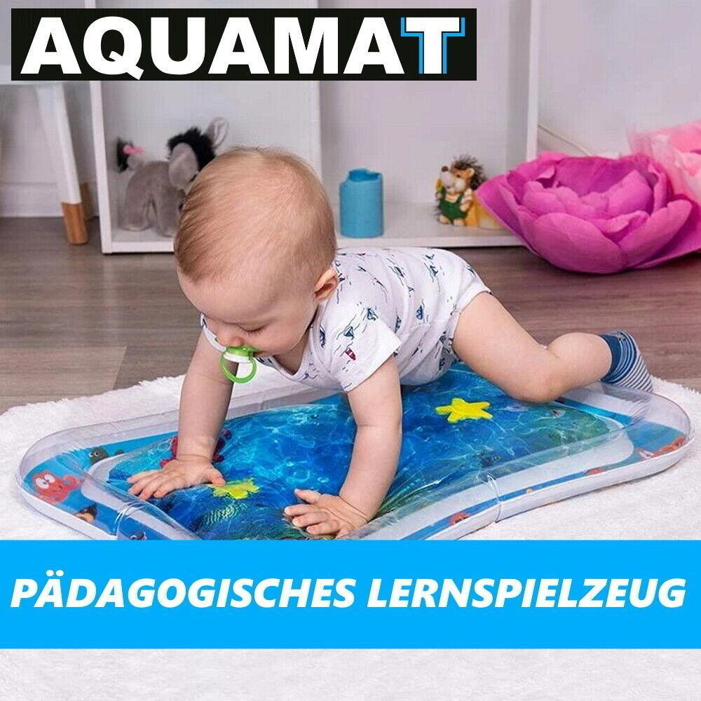 AQUAMAT Wasserspielmatte Aufblasbare Baby XXL Wassermatte mit Wassertierchen