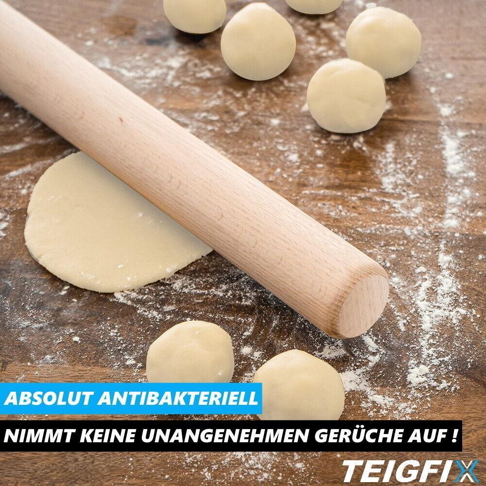 TEIGFIX Nudelholz Teigroller Backroller Französischer Nudelteig Ausroller Holz