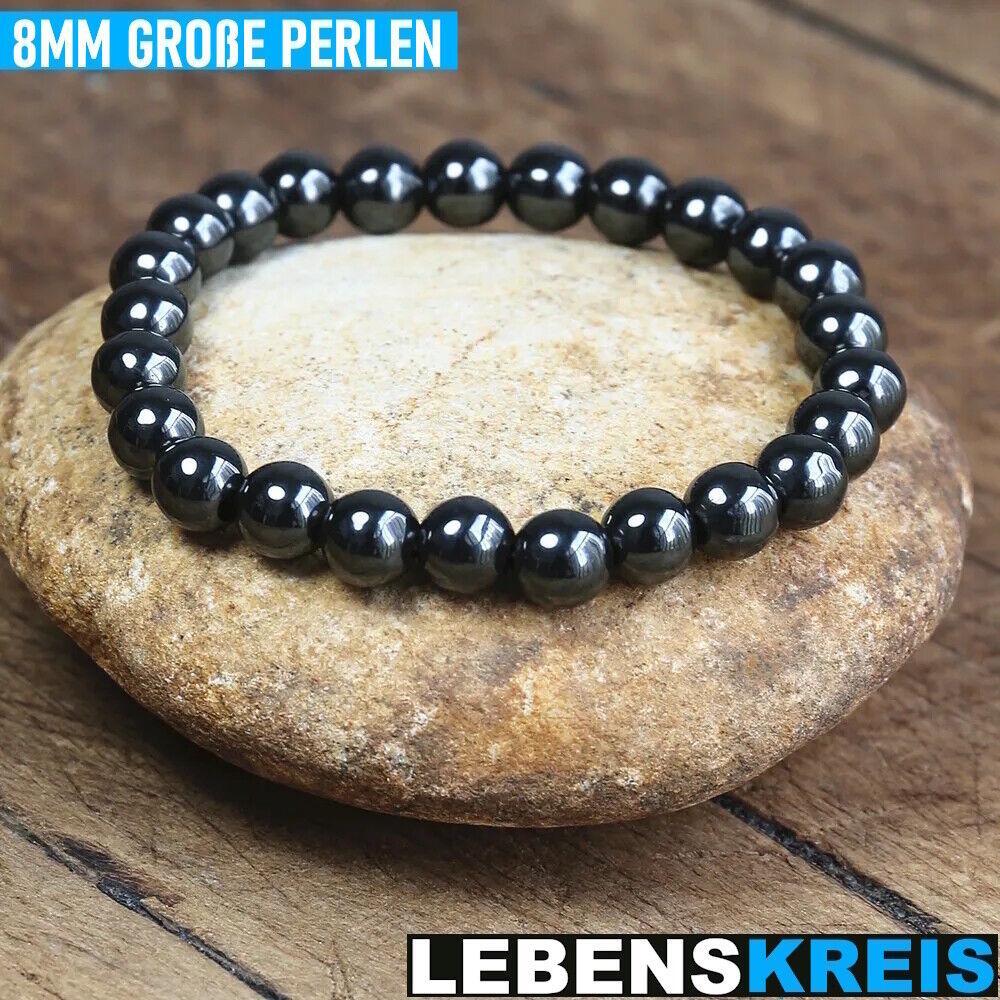 LEBENSQUELLE Hämatit Kugelarmband Hämatitarmband Perlen Armkette Perlenarmband