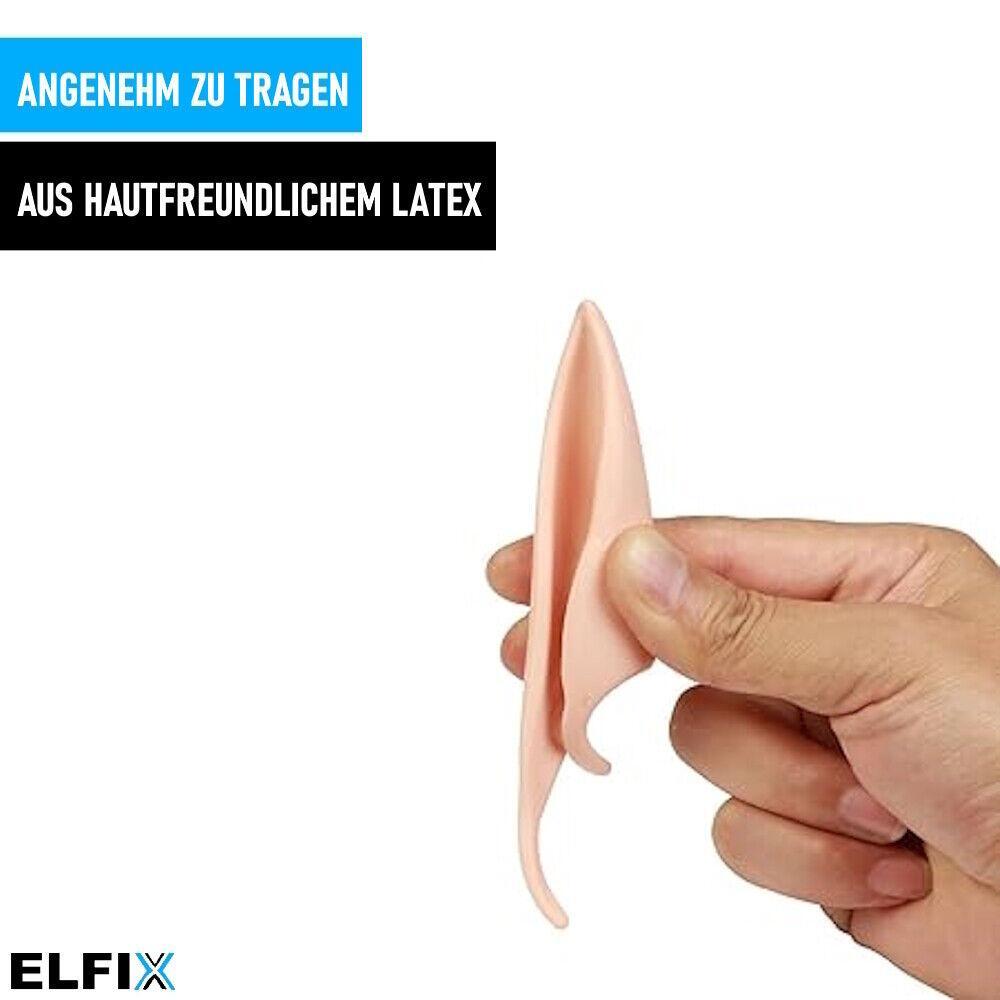 ELFIX Elfenohren Halloween Latex Feenohren Cosplay Ohren Weiche Fake Ohren 2paar