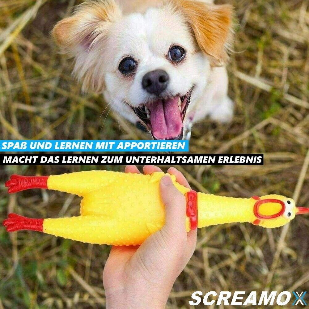 SCREAMOX Hundespielzeug Quietschende Huhn quietscher Spielzeug Welpen Gummi