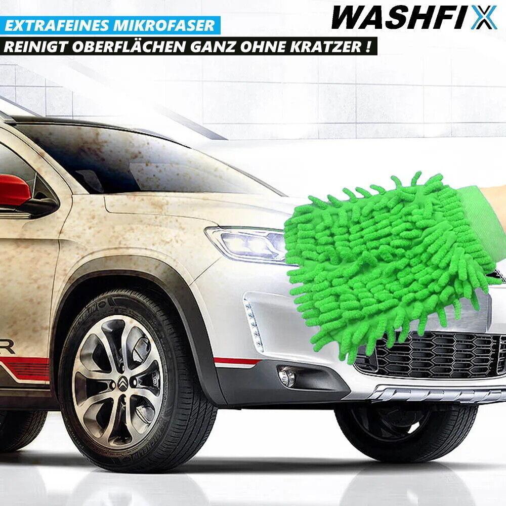 WASHFIX Profi Autowaschhandschuh Mikrofaser Handschuh Autoschwamm Waschbürste