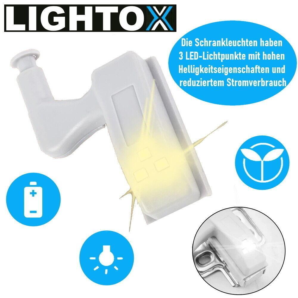 LIGHTOX  LED-Sensorlicht Set Schrankleuchte Schubladenleuchte Schrankbeleuchtung