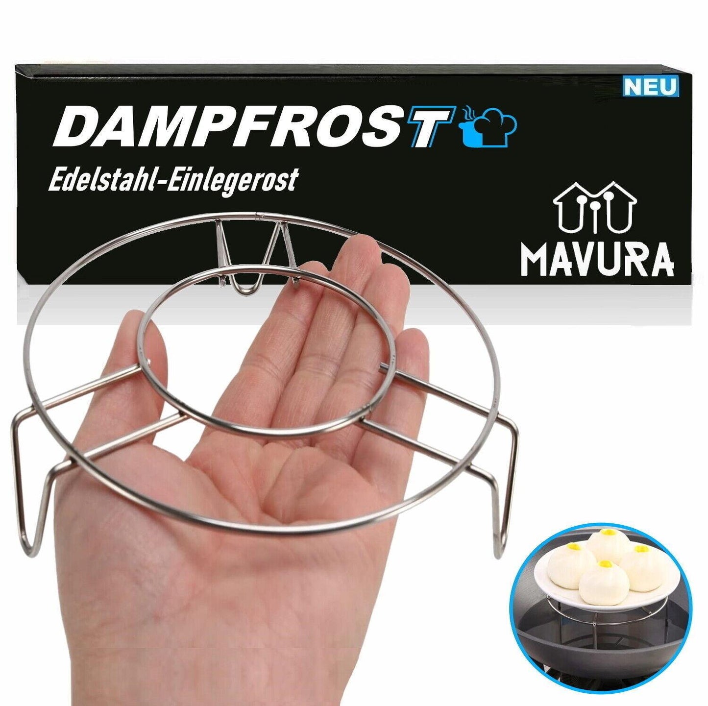 DAMPFROST Dämpfeinsatz Edelstahl Einlegerost Dampfgarer Einsatz Kochständer