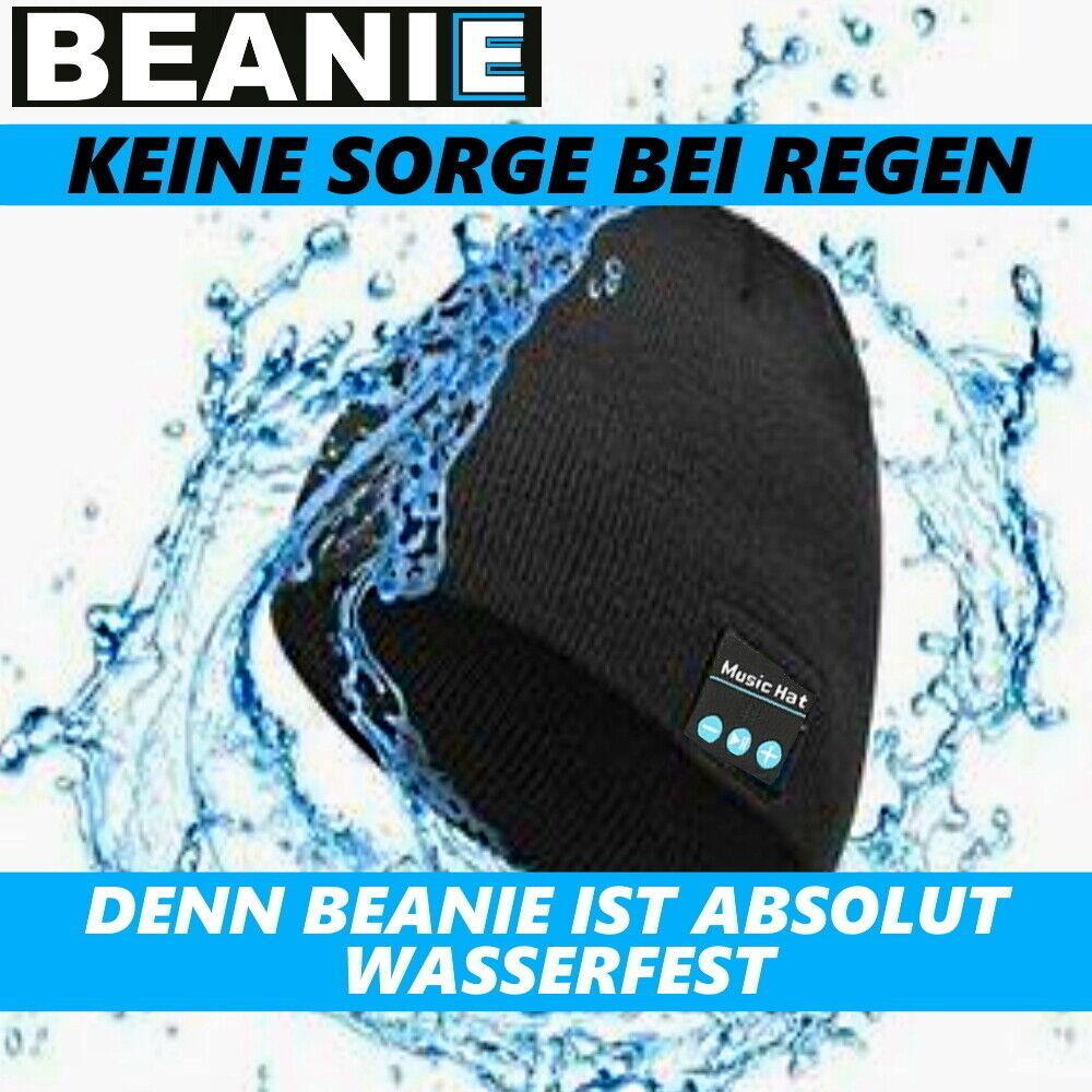 BEANIE Wireless Bluetooth Mütze Headset Stereo Kopfhörer Freisprech waschbar