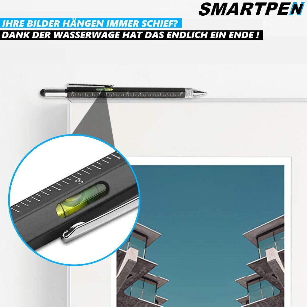 SMARTPEN Multifunktionskugelschreiber Wasserwaage Touchpen Schraubendreher 6in1