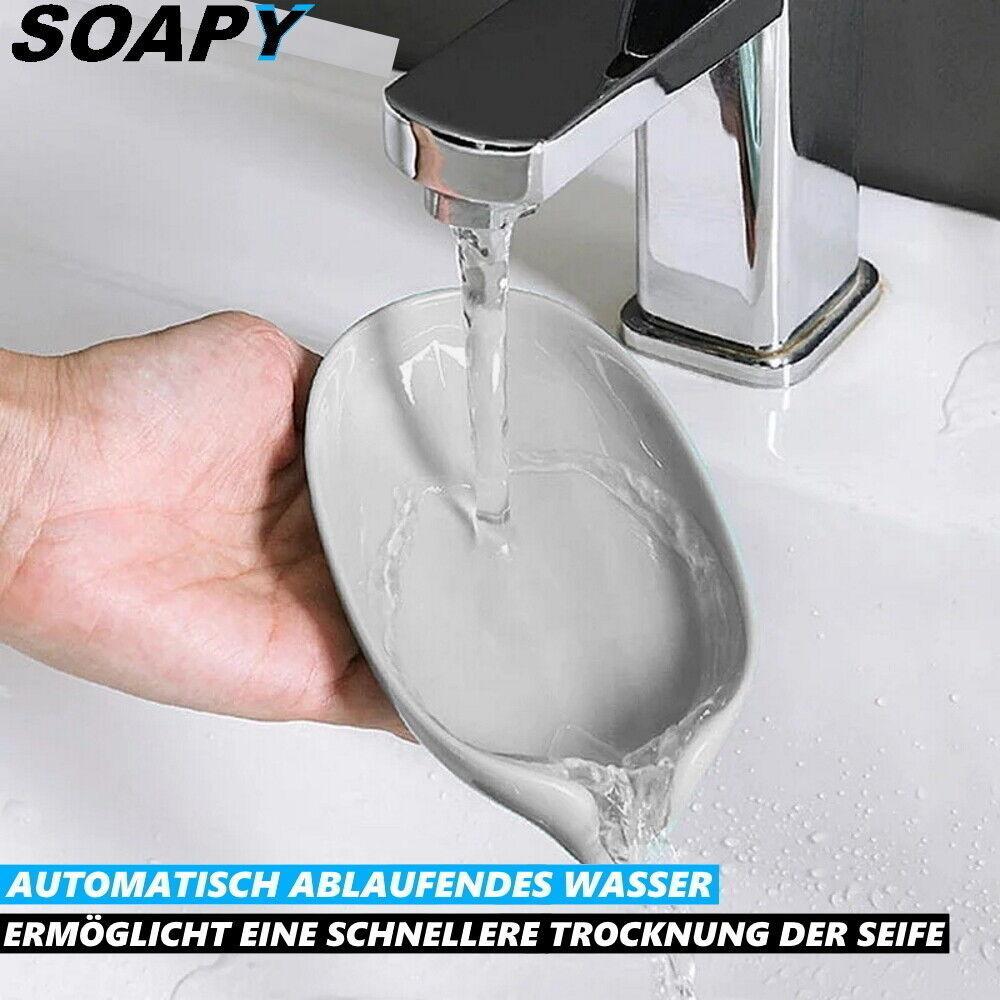 SOAPY Seifenhalter Seifenschale Design Seifenspender Saugnapf ohne bohren grau