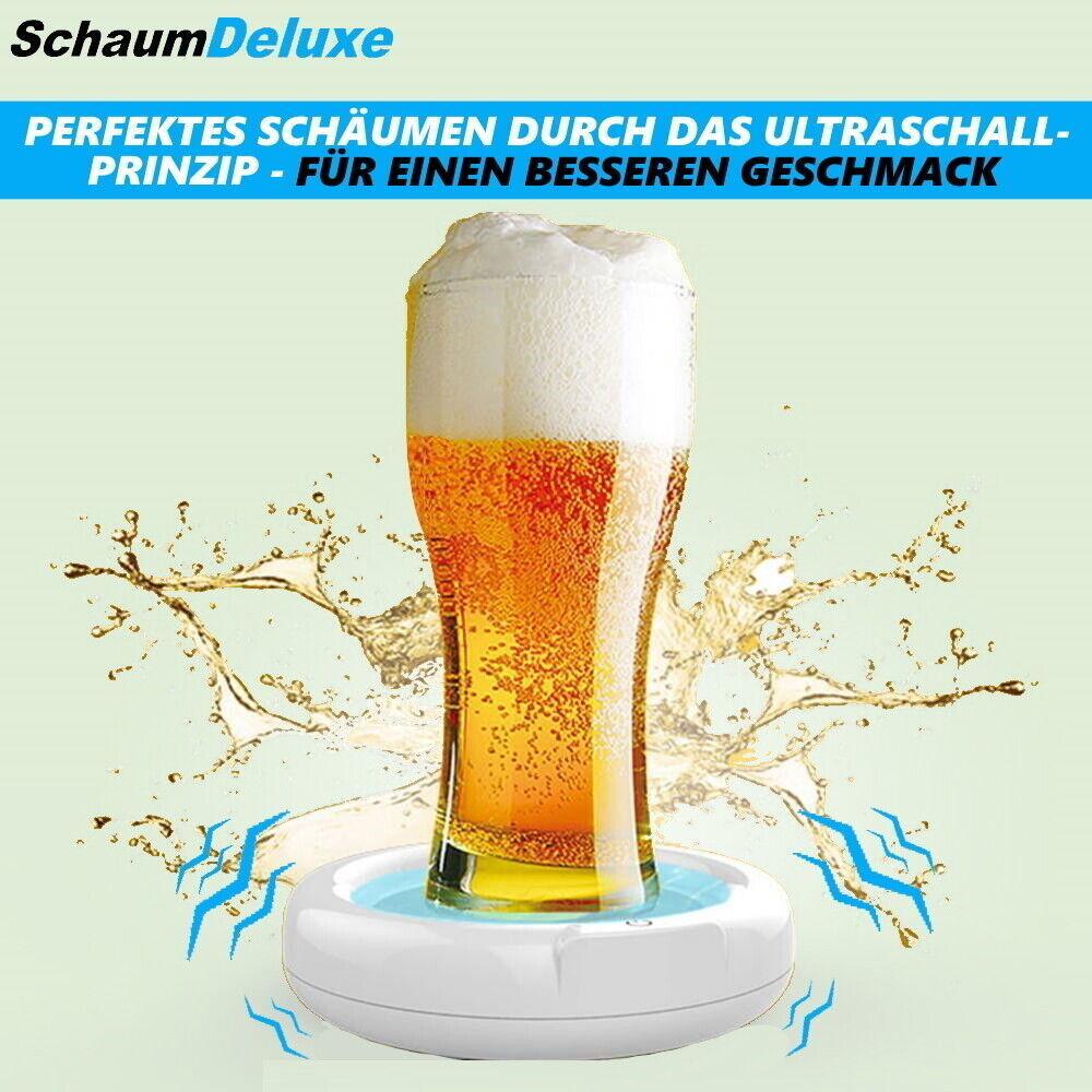 SCHAUMDELUXE Bieraufschäumer Elektrischer Biersprudler Milchaufschäumer USB Weiß