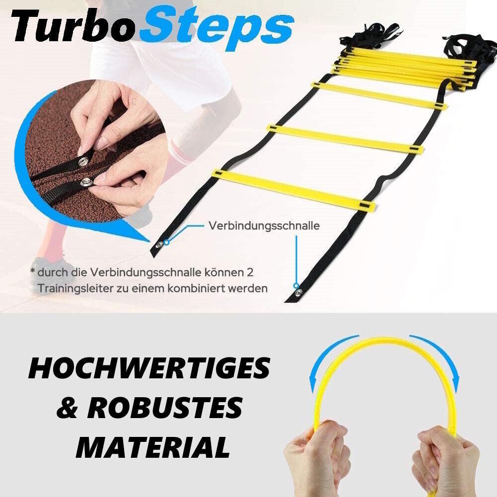TurboSteps Profi Koordinationsleiter Trainingsleiter Fußball Sportler mit Tasche