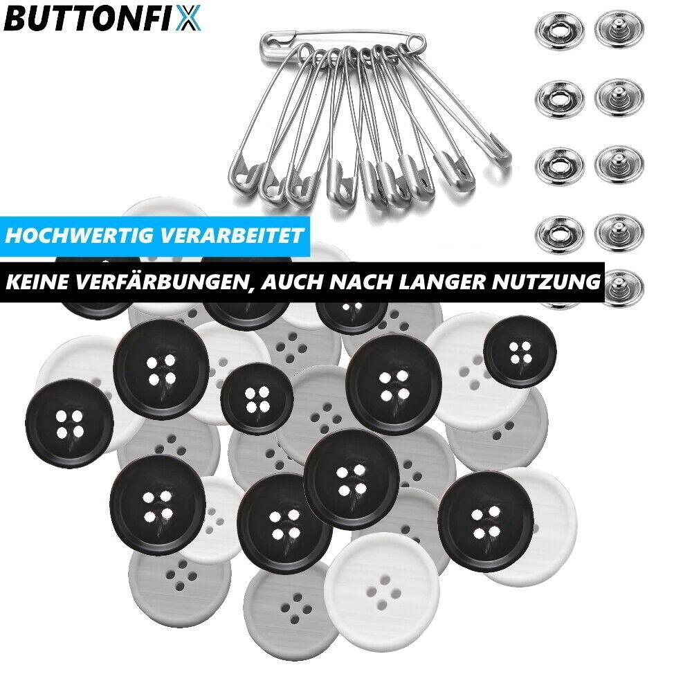 BUTTONFIX Knöpfe Set Druckknöpfe Knopf Messing für Nähen Leder Kleidung Jacken