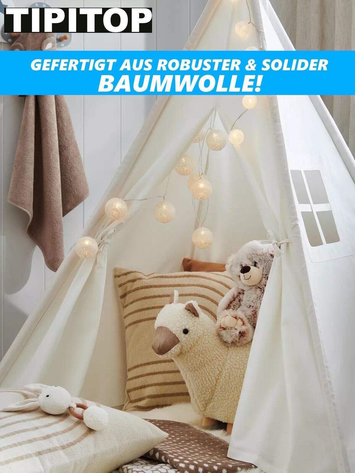 TIPITOP Kinder Tipi Zelt Tippi Spielzelt Kinderzelt Kinderzimmer mit Fenster