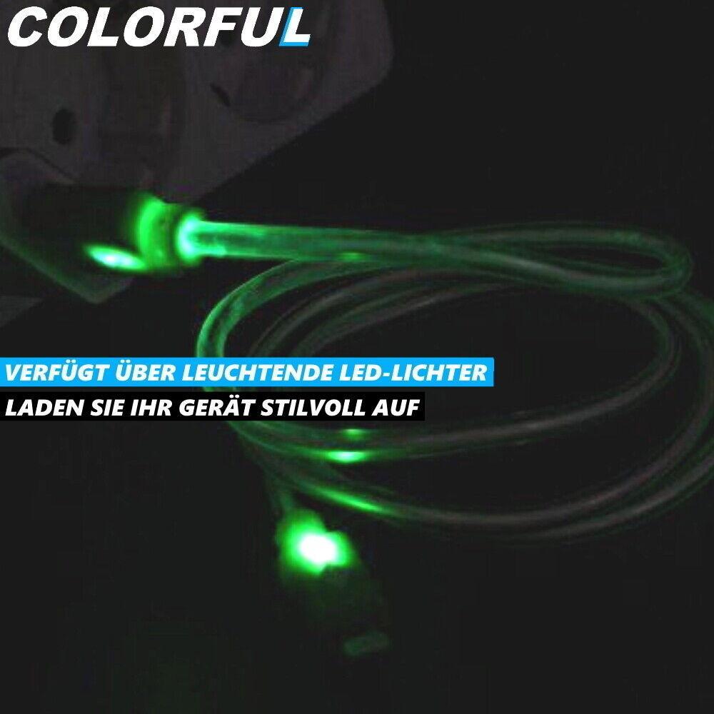 COLORFUL USB LED Ladekabel / Datenkabel Leuchtkabel für Apple Iphone Ipad 1m