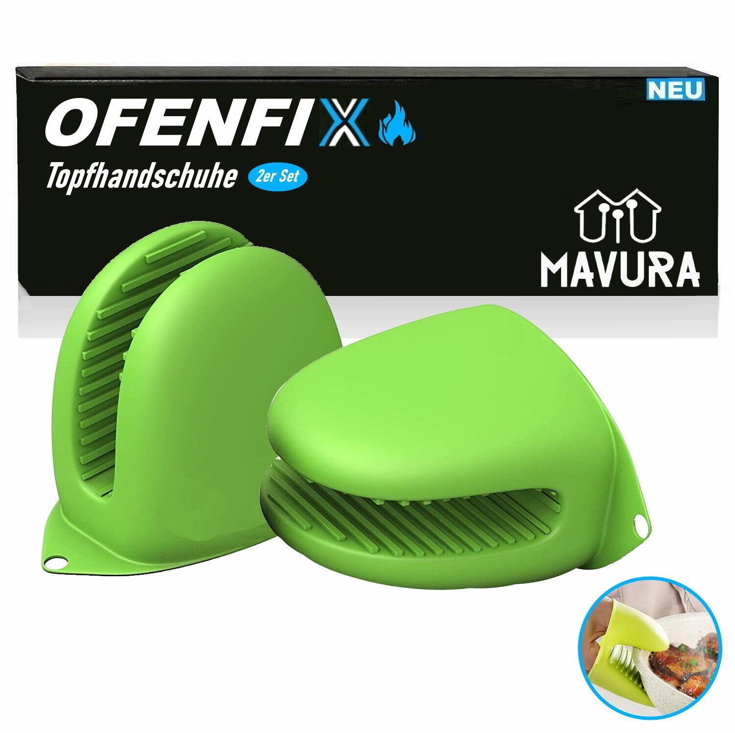 OFENFIX Ofenhandschuhe Topflappen Topfhandschuhe Kochhandschuhe Silikon [2 Stk]