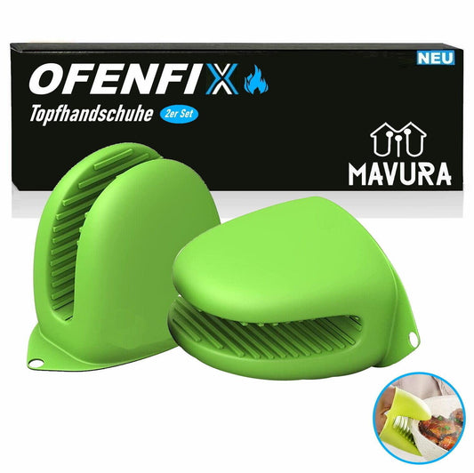 OFENFIX Ofenhandschuhe Topflappen Topfhandschuhe Kochhandschuhe Silikon [2 Stk]