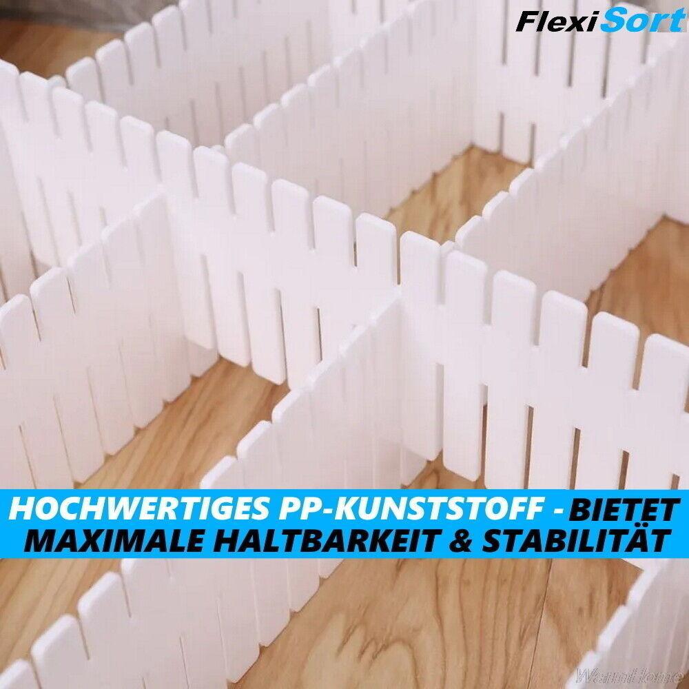 FlexiSort Schubladentrenner Schubladenteiler Schubladen Fachteiler Organizer 4er
