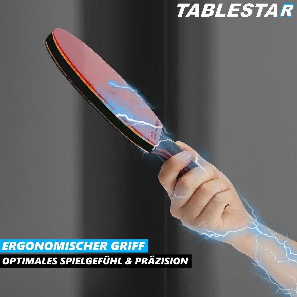 TABLESTAR Tischtennisschläger Set Profi Tischtennis Ping Pong Schläger mit Bälle
