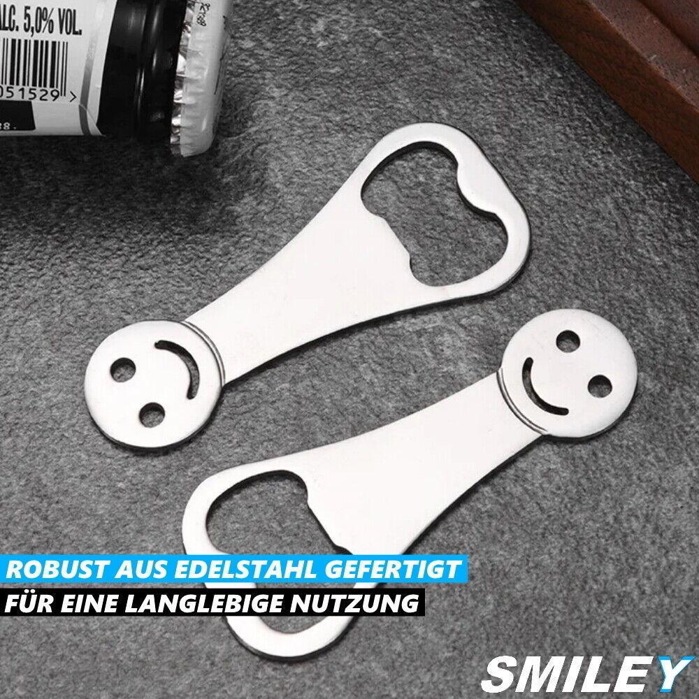 SMILEY Einkaufswagenlöser Einkaufswagenchip abziehbar Flaschenöffner Metall [2x]