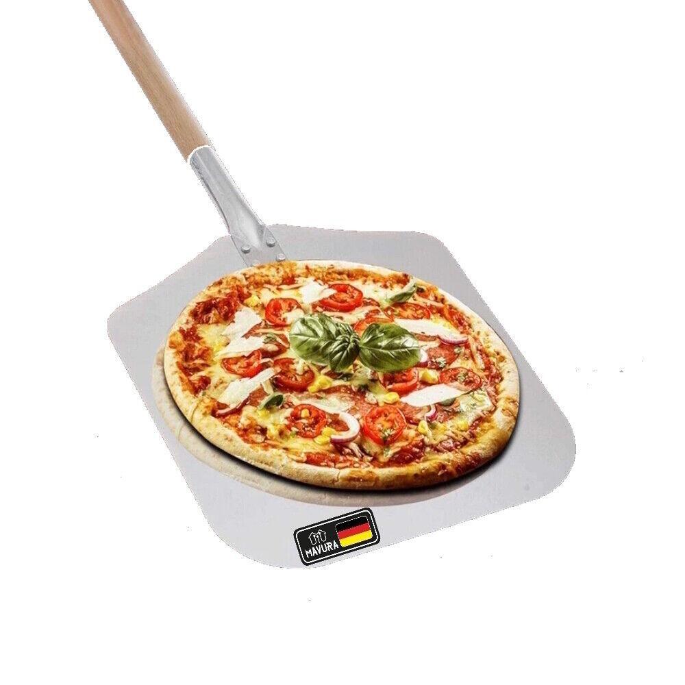 PIZZOX Premium Pizzaschieber Edelstahl Pizzaschaufel mit abnehmbarem Holz Griff