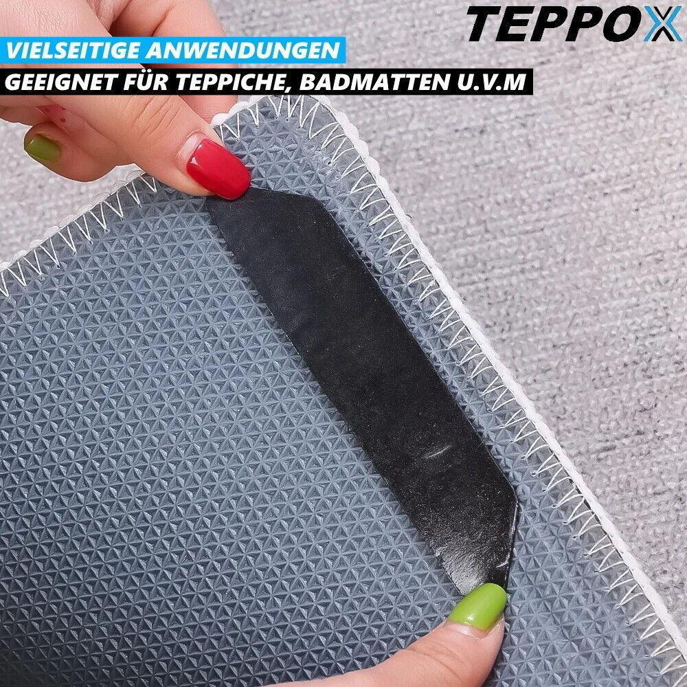 TEPPOX Teppichstopper Anti-Rutsch Aufkleber Stopper Pads Teppichgreifer [4er]