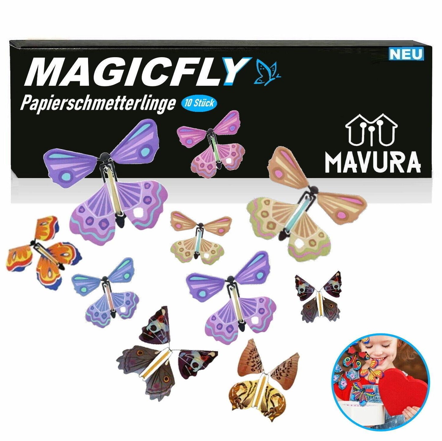 MAGICFLY Magische fliegende Schmetterlinge Giveaway Mitbringsel Geschenk 10Stk