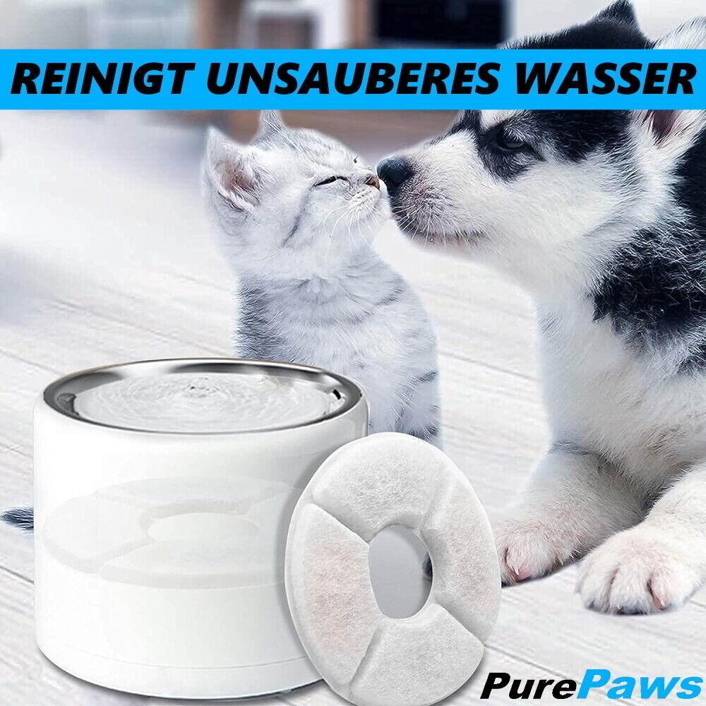 PurePaws Katzenbrunnen Filter Set Trinkbrunnen Wasserspender Ersatzfilter 6Stk