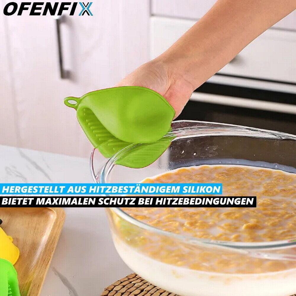 OFENFIX Ofenhandschuhe Topflappen Topfhandschuhe Kochhandschuhe Silikon [2 Stk]