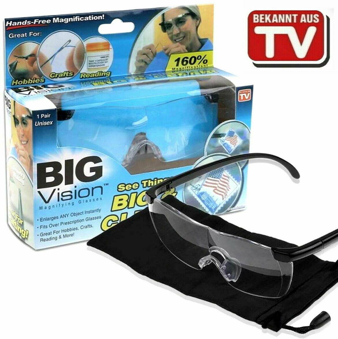BIGZOOM 160% Vergrößerungsbrille Vergrößerungsgläser Lupeneffekt Lupen Brille