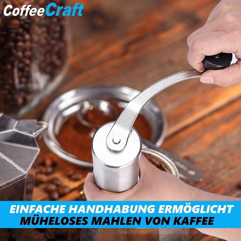 COFFEECRAFT Manuelle Kaffeemühle Edelstahl Handkaffeemühle mit Keramik-Mahlwerk