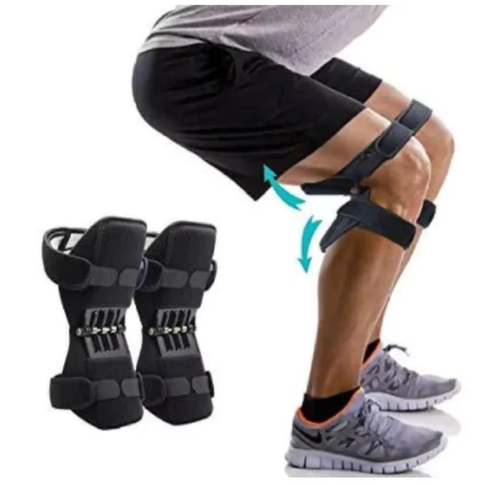 POWER Knie-Booster Kniegelenkstütze Kniestabilisator Kniebandage Feder [2er Set]