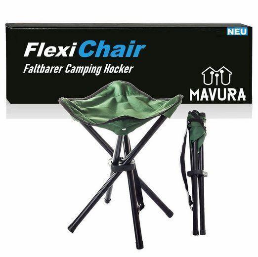 FLEXICHAIR Camping Stuhl Angler Hocker Faltbar Klappstuhl Dreibein Falthocker