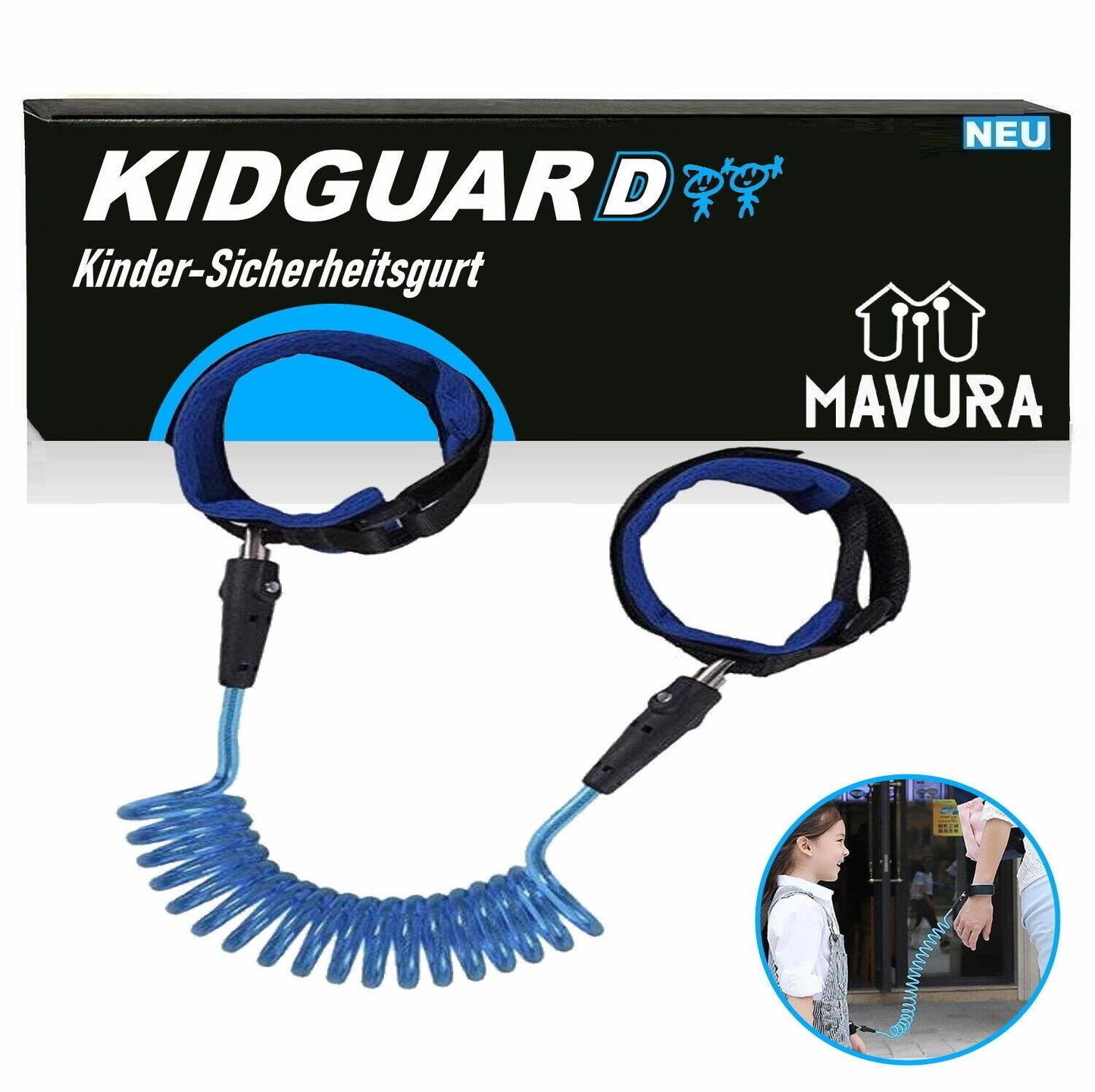 KIDGUARD Kinder Sicherheitsleine Sicherheitsgurt Baby Leine Handgelenk Klett