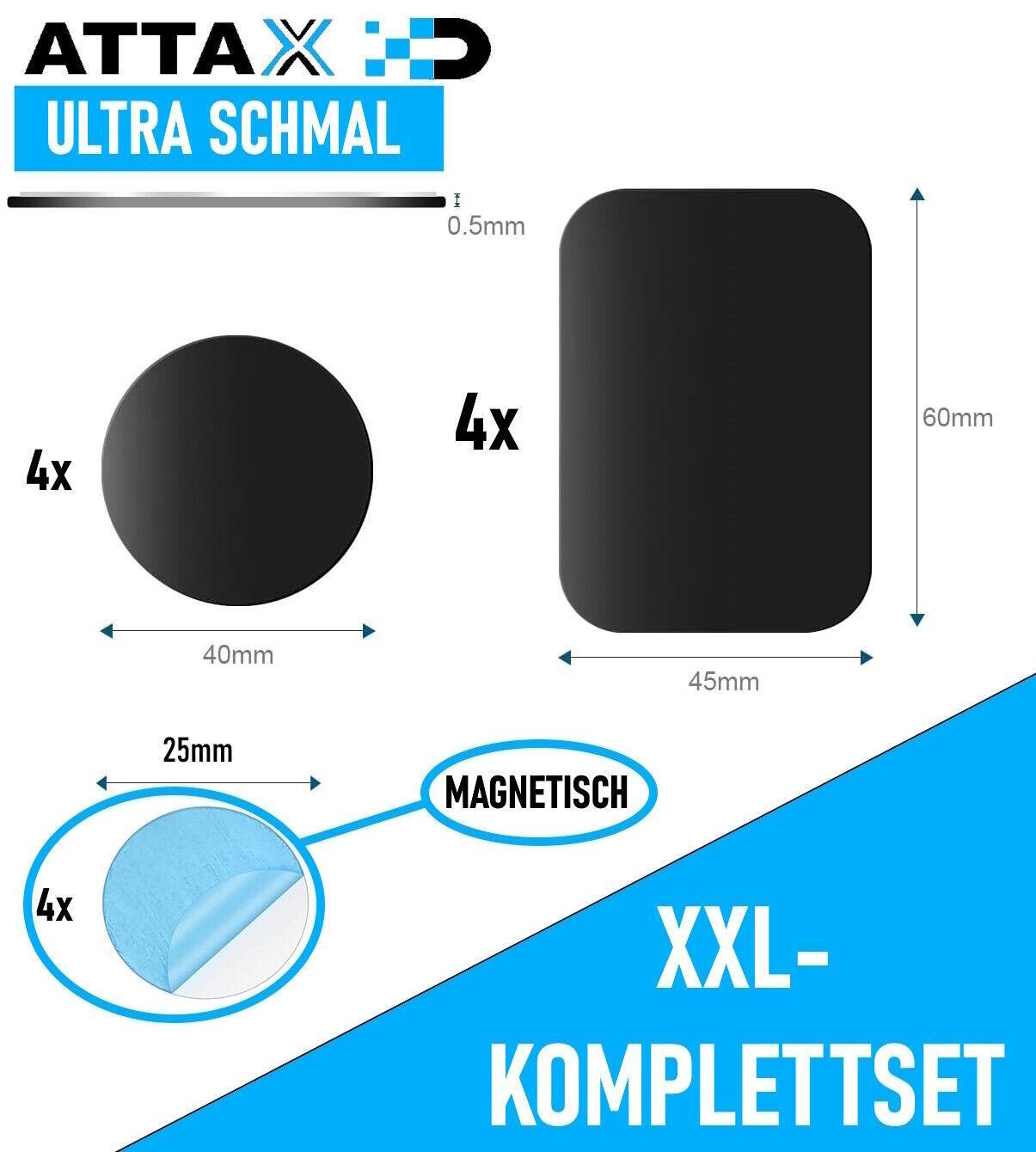 ATTAX Metallplättchen & Magnethalter Set selbstklebend Handy Rauchmelder [12tlg]