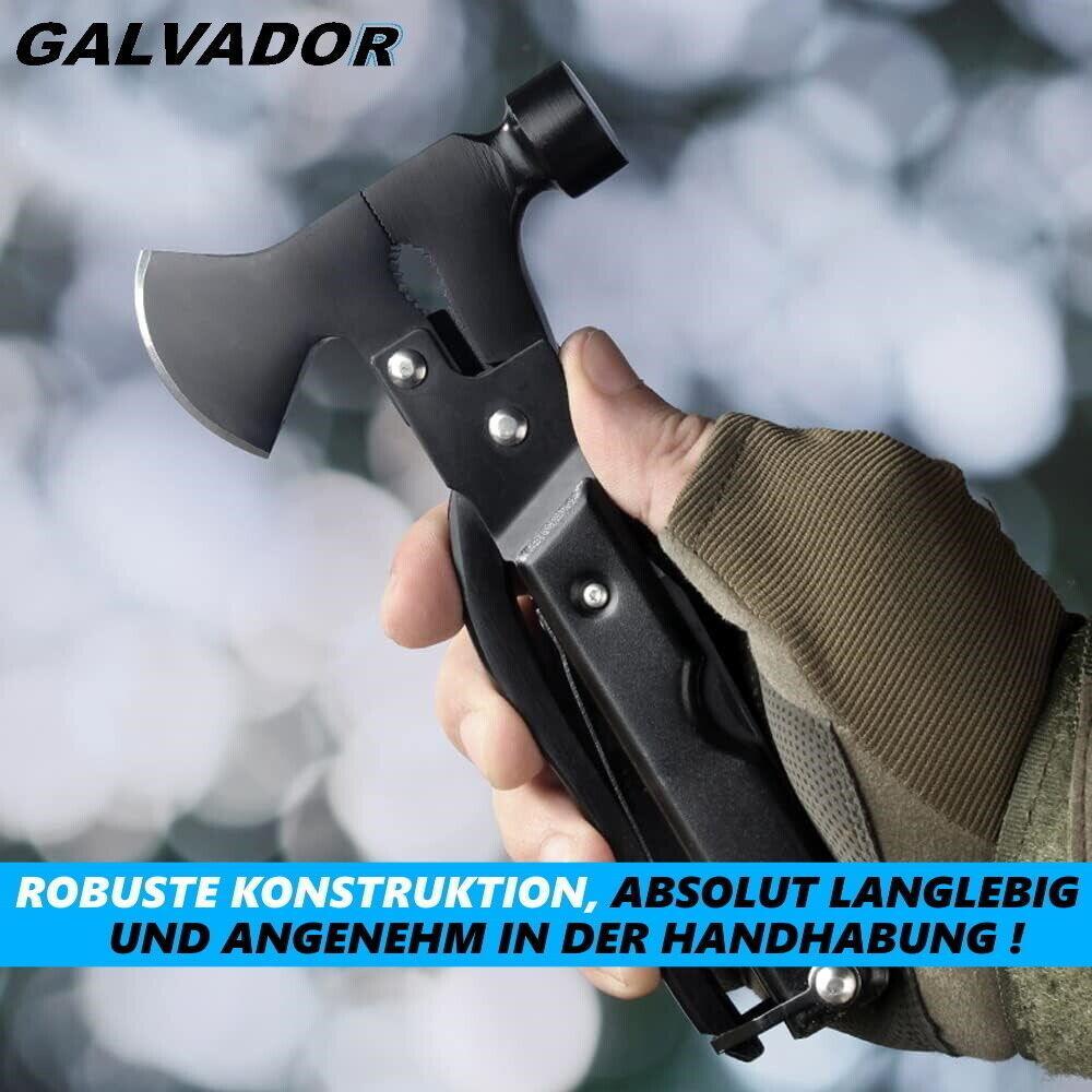 GALVADOR Multifunktionswerkzeug Axt Hammer Zange Multitool Taschenmesser 17in1