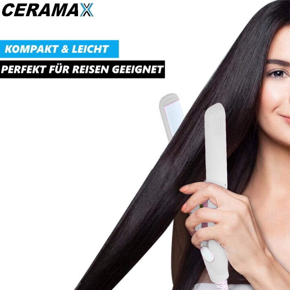 CERAMAX Mini Keramik Reise Glätteisen Lockenwickler Haarglätter Lockenstab